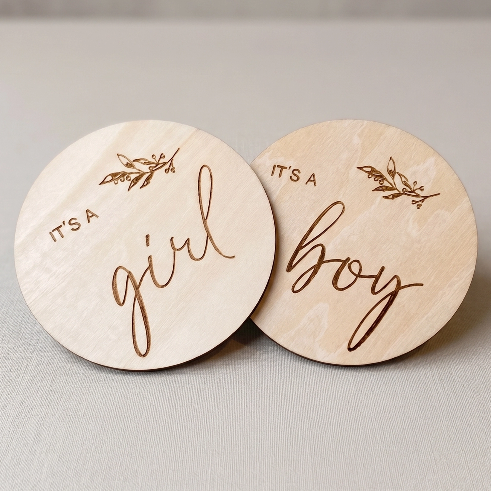 Gender Reveal plaque - Etched - Doubled Sided