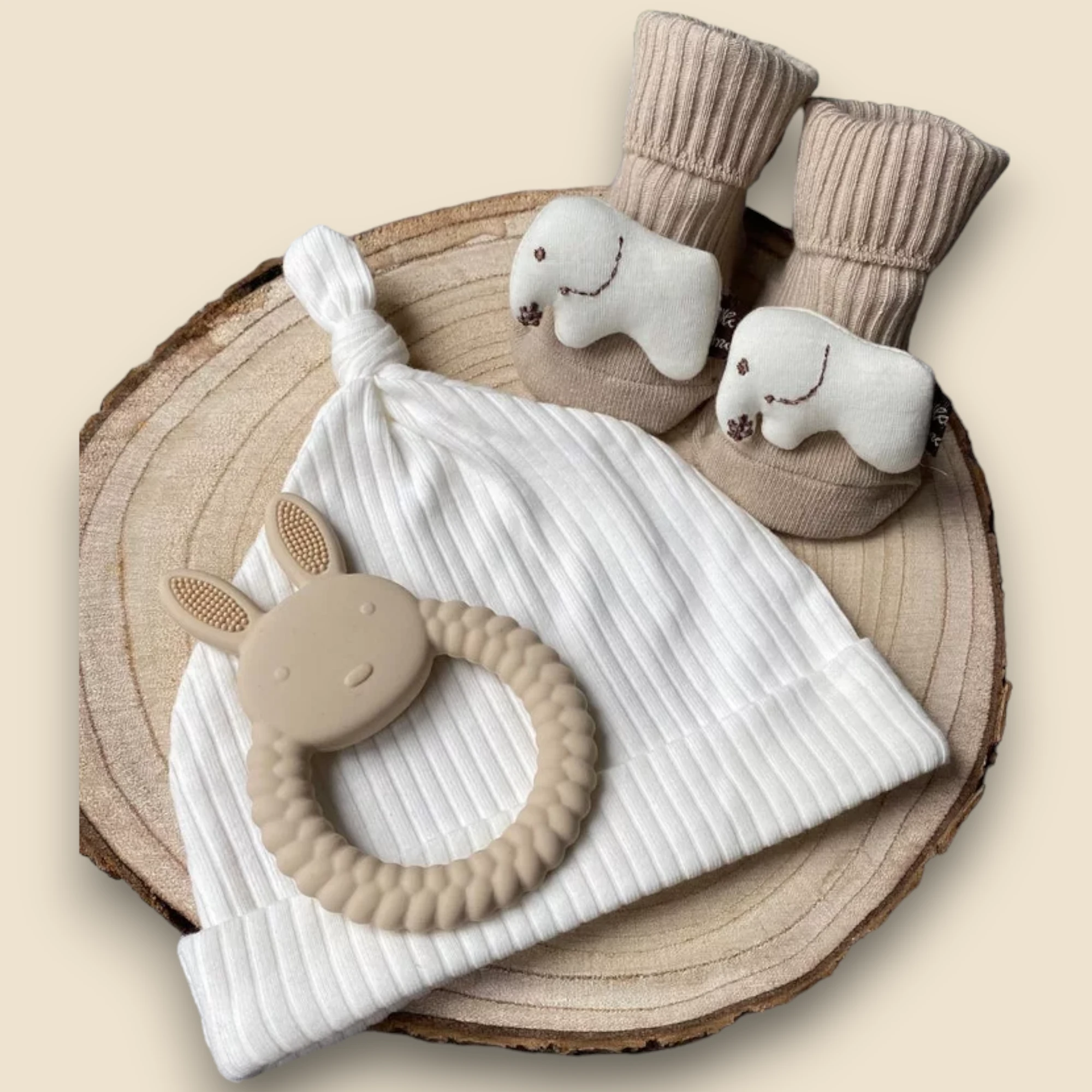 Teething Ring Letter Box Set (Elephant Socks)
