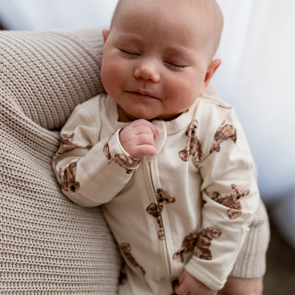 Organic Sleepsuit - Bear Pattern