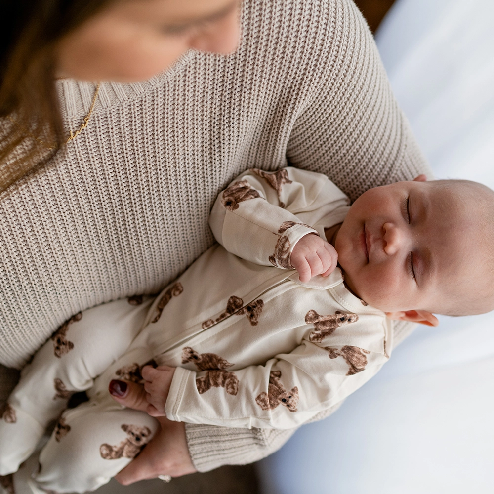 Organic Sleepsuit - Bear Pattern