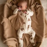 Organic Sleepsuit - Bear Pattern