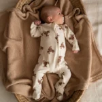 Organic Sleepsuit - Bear Pattern