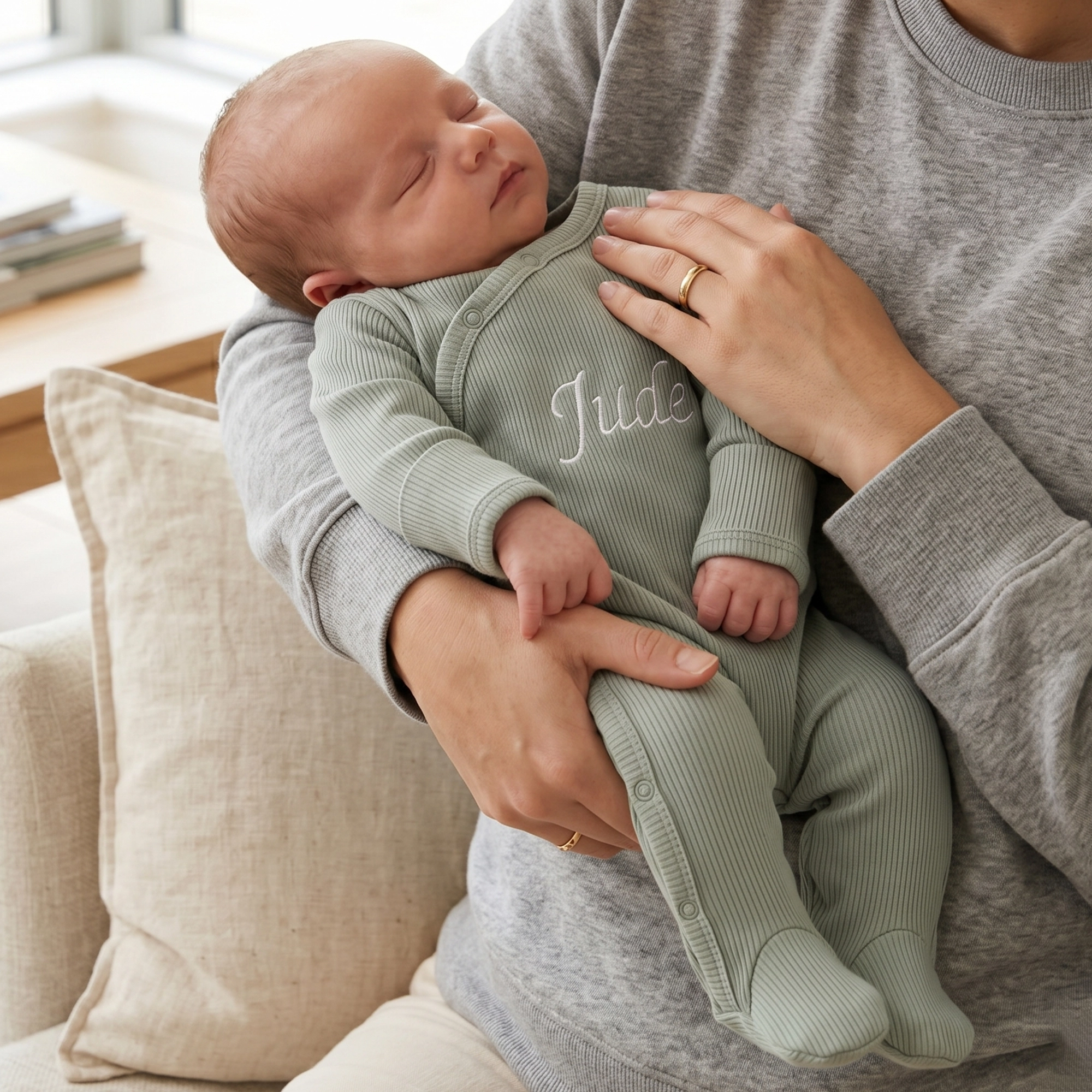 Button Sleepsuit – Sage 2