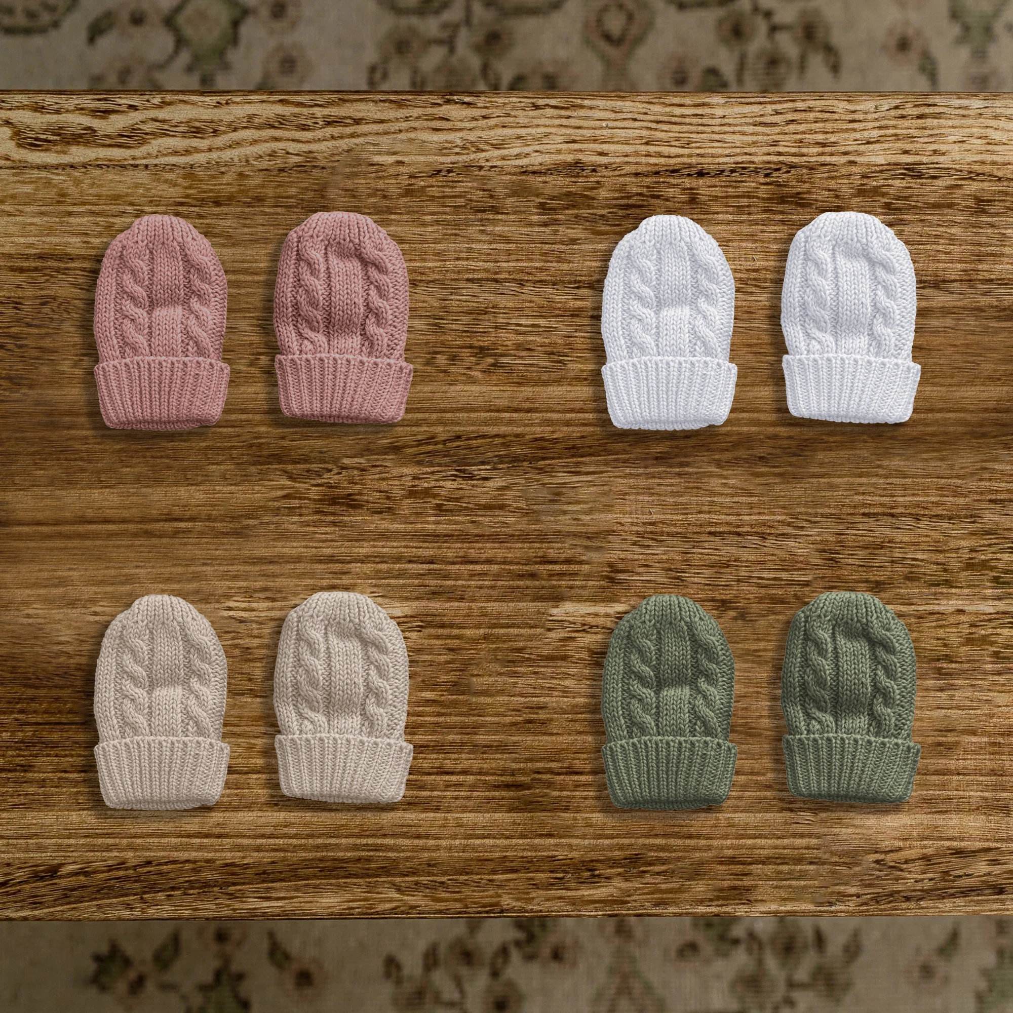Knitted Mittens - Organic Cotton