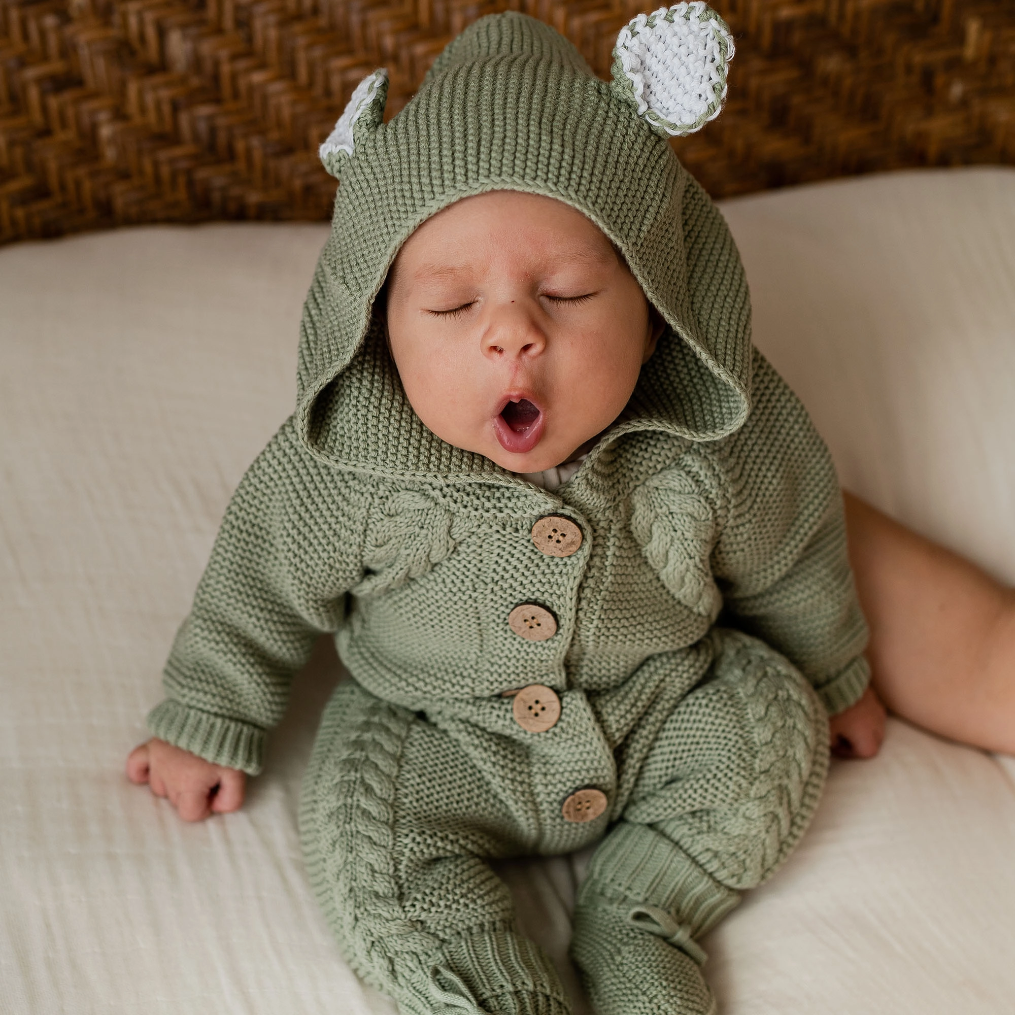 Knitted Pram Suit - Organic Cotton