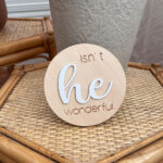 Gender Reveal plaque - Embossed - Doubled Sided