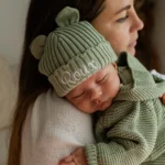 Knitted Teddy Bear Ear Hat - Organic Cotton