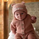 Knitted Teddy Bear Ear Hat - Organic Cotton