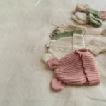 Knitted Teddy Bear Ear Hat - Organic Cotton