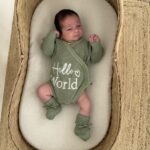 Knitted Legless Hello World Romper, Hat & Booties Set - Organic Cotton