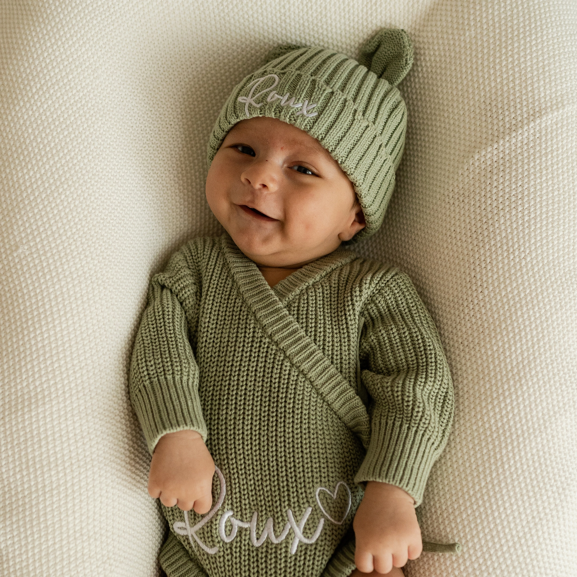 Knitted Romper – Sage _0000_DSC00128
