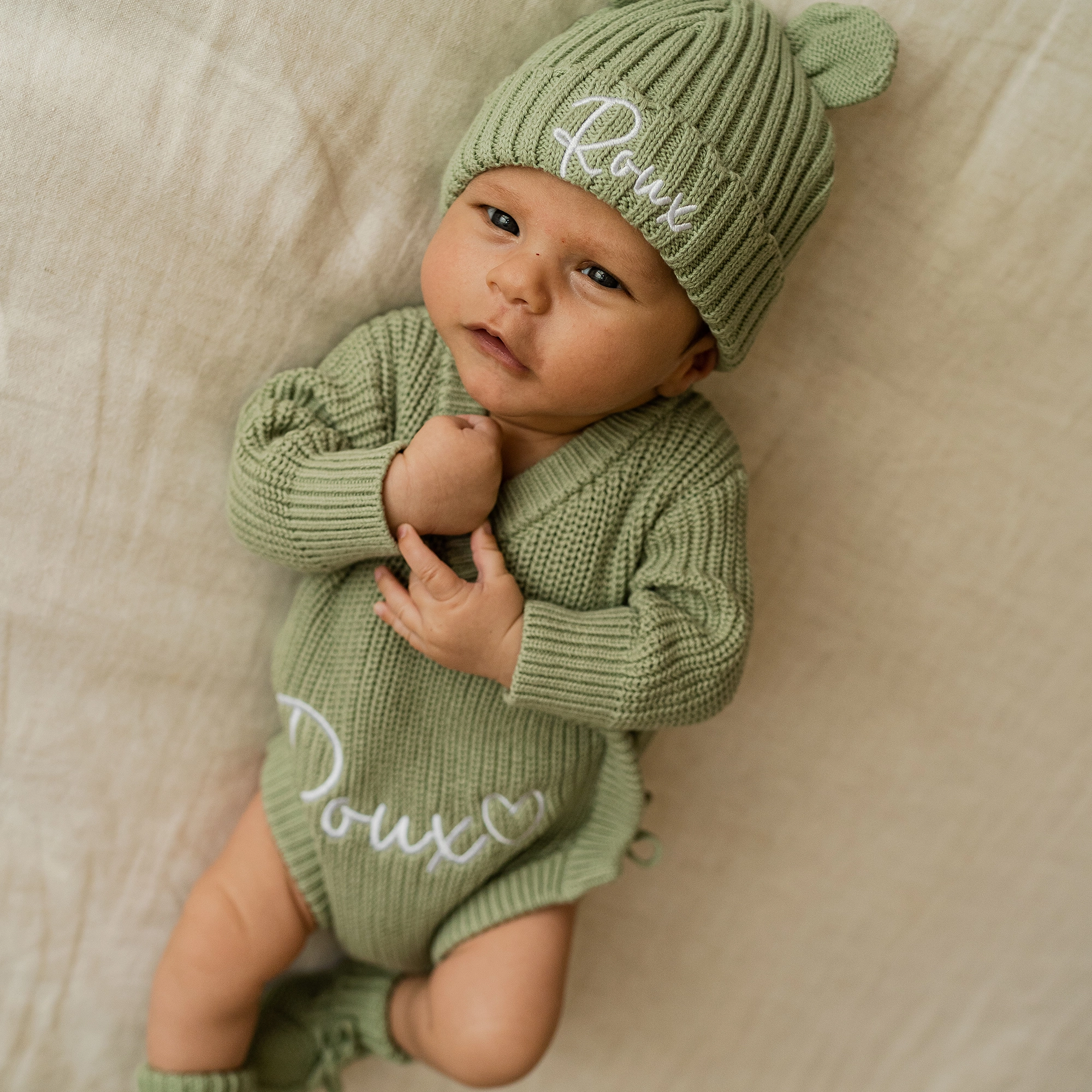 Knitted Legless Ribbed Romper - Organic Cotton