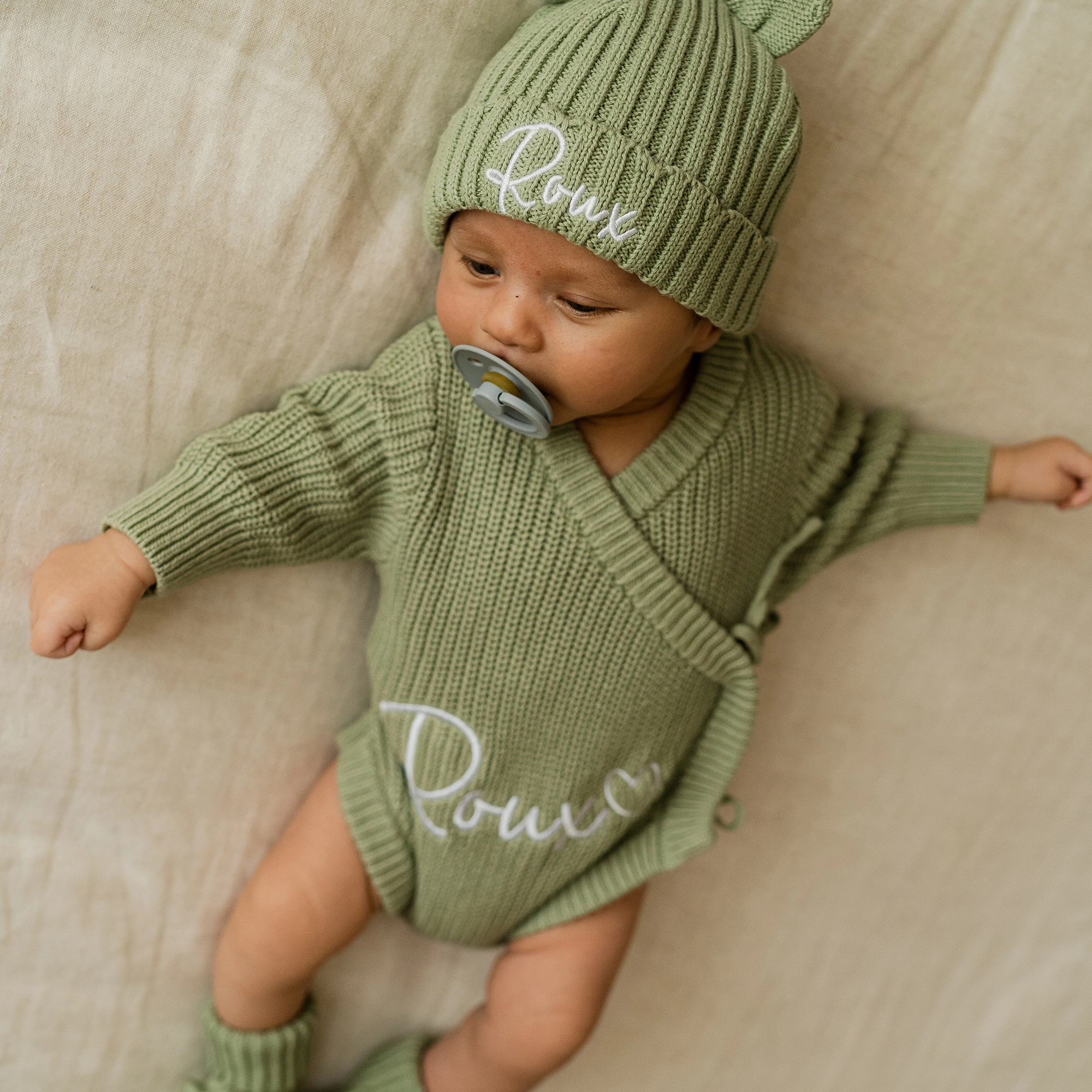 Knitted Legless Ribbed Romper - Organic Cotton
