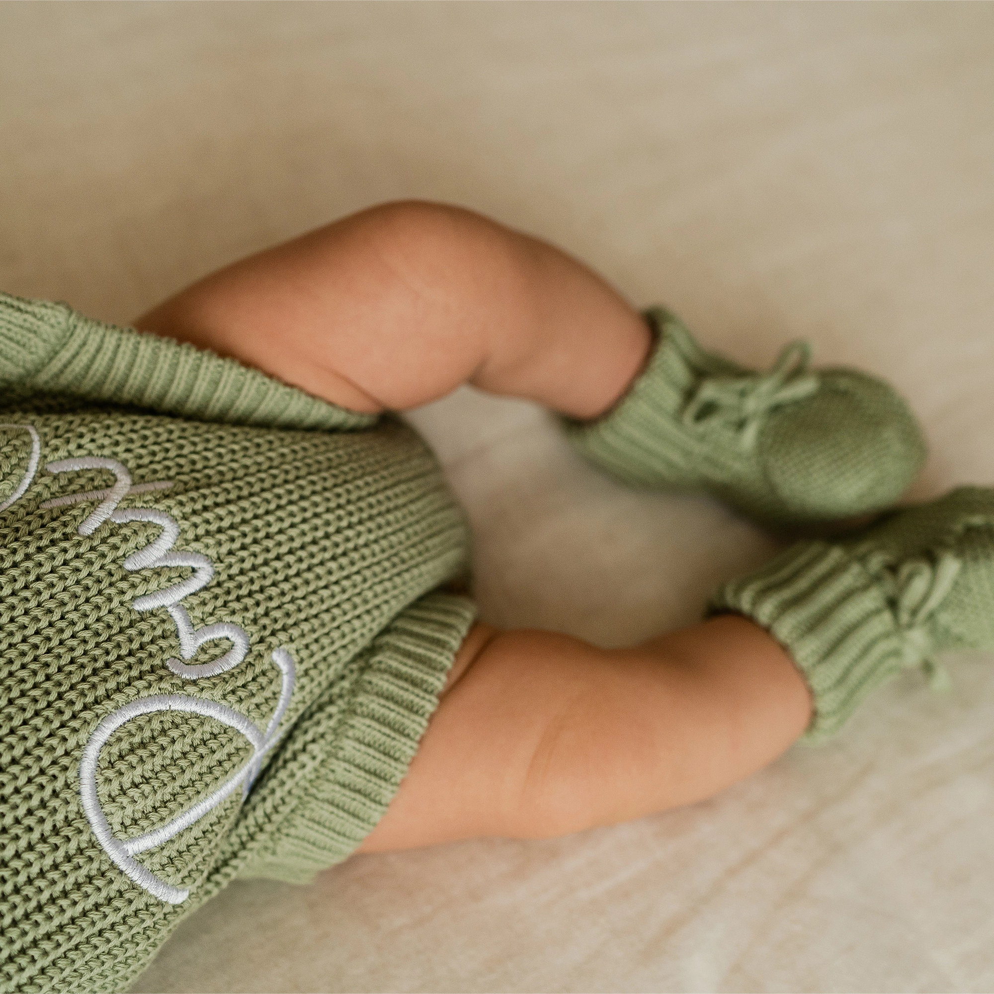 Knitted Legless Ribbed Romper - Organic Cotton
