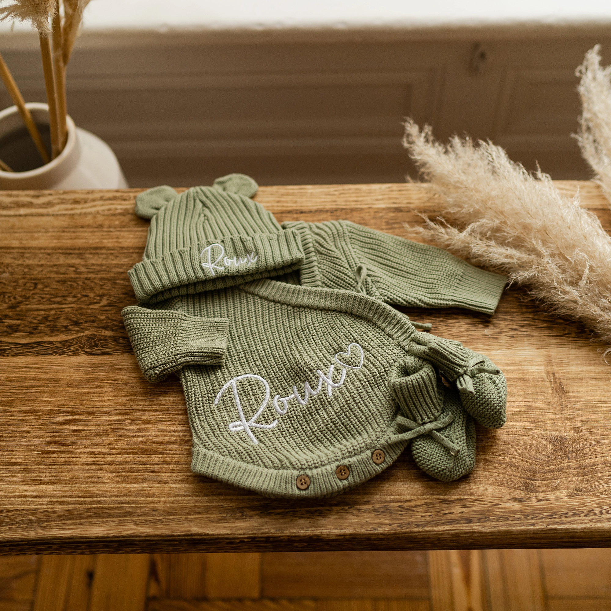Knitted Legless Ribbed Romper - Organic Cotton