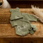 Knitted Legless Ribbed Romper - Organic Cotton