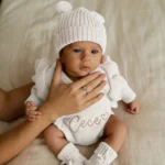 Knitted Legless Frill Romper, Hat & Booties Set - Organic Cotton
