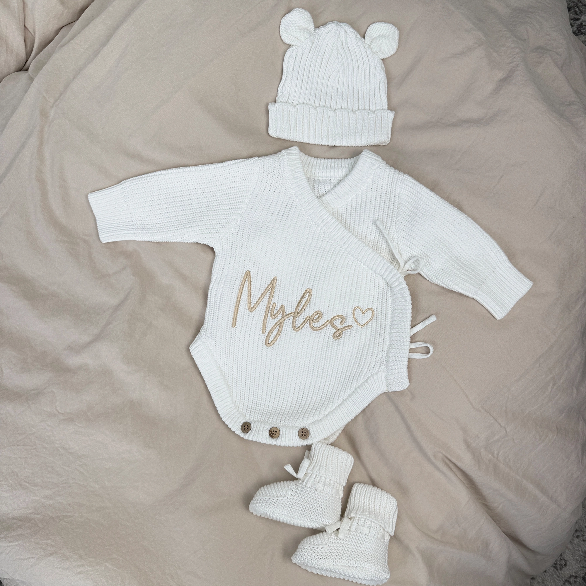 Knitted Legless Ribbed Romper - Organic Cotton