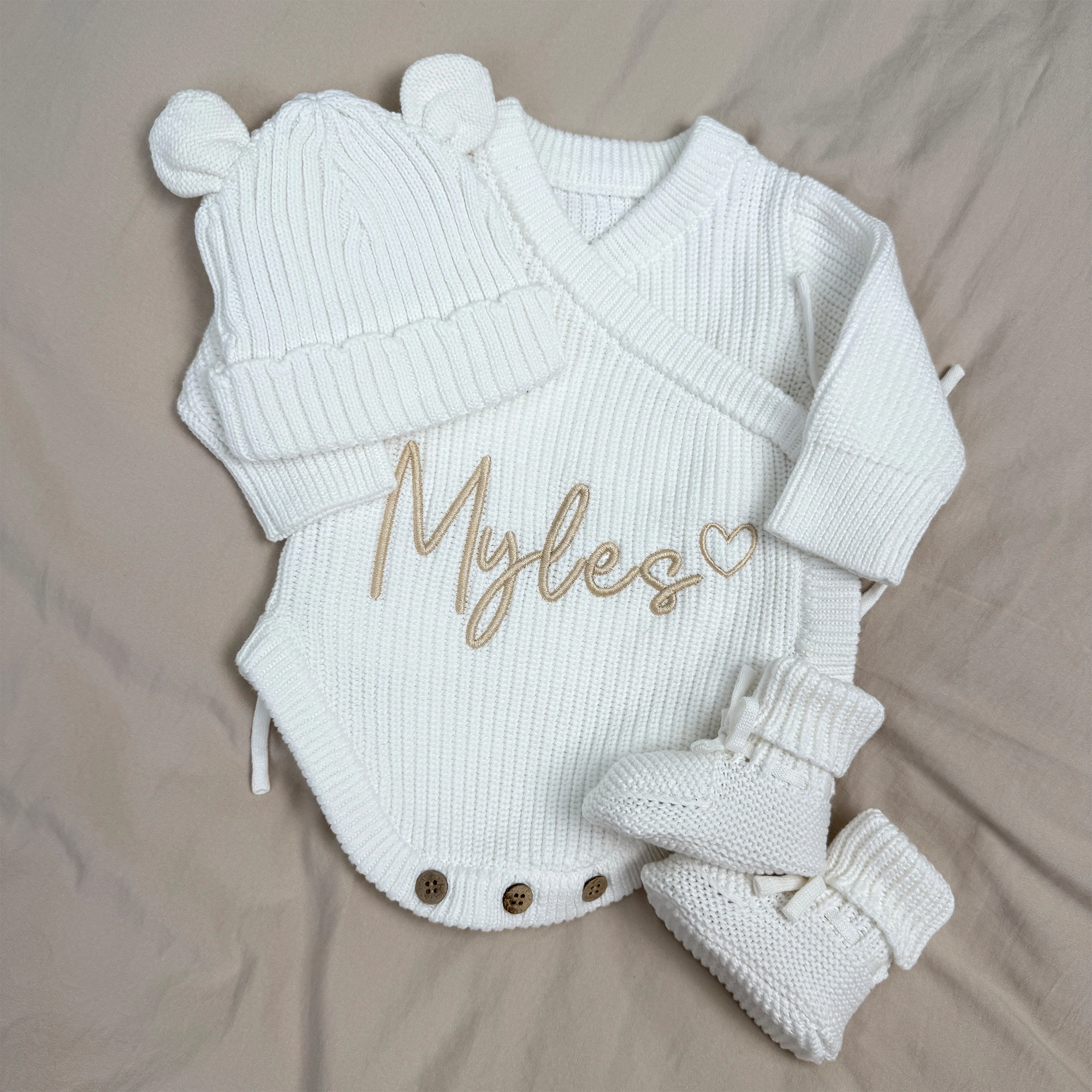 Knitted Legless Ribbed Romper - Organic Cotton