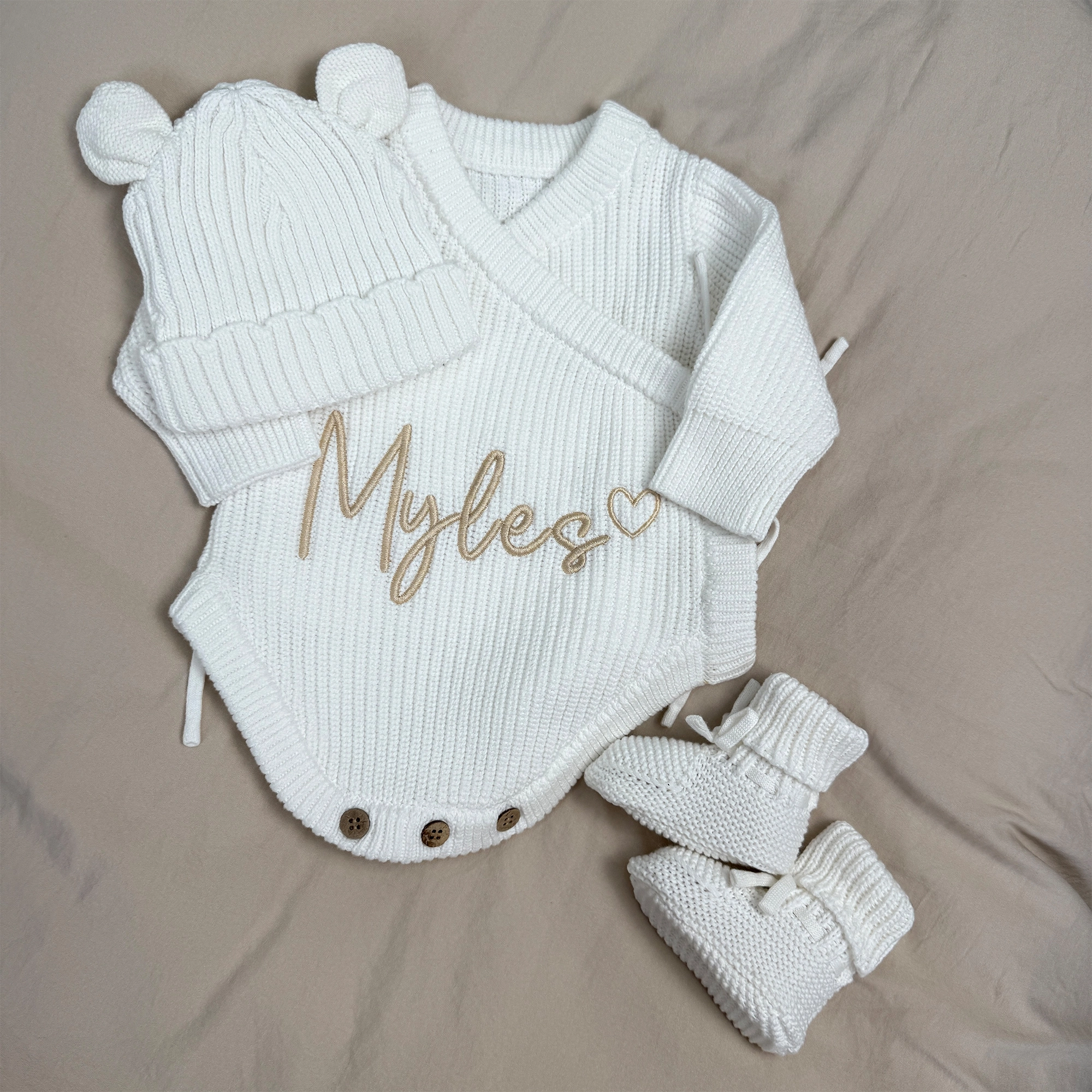 Knitted Legless Ribbed Romper - Organic Cotton
