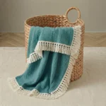 Blanket - Muslin Tassel - Steel Blue