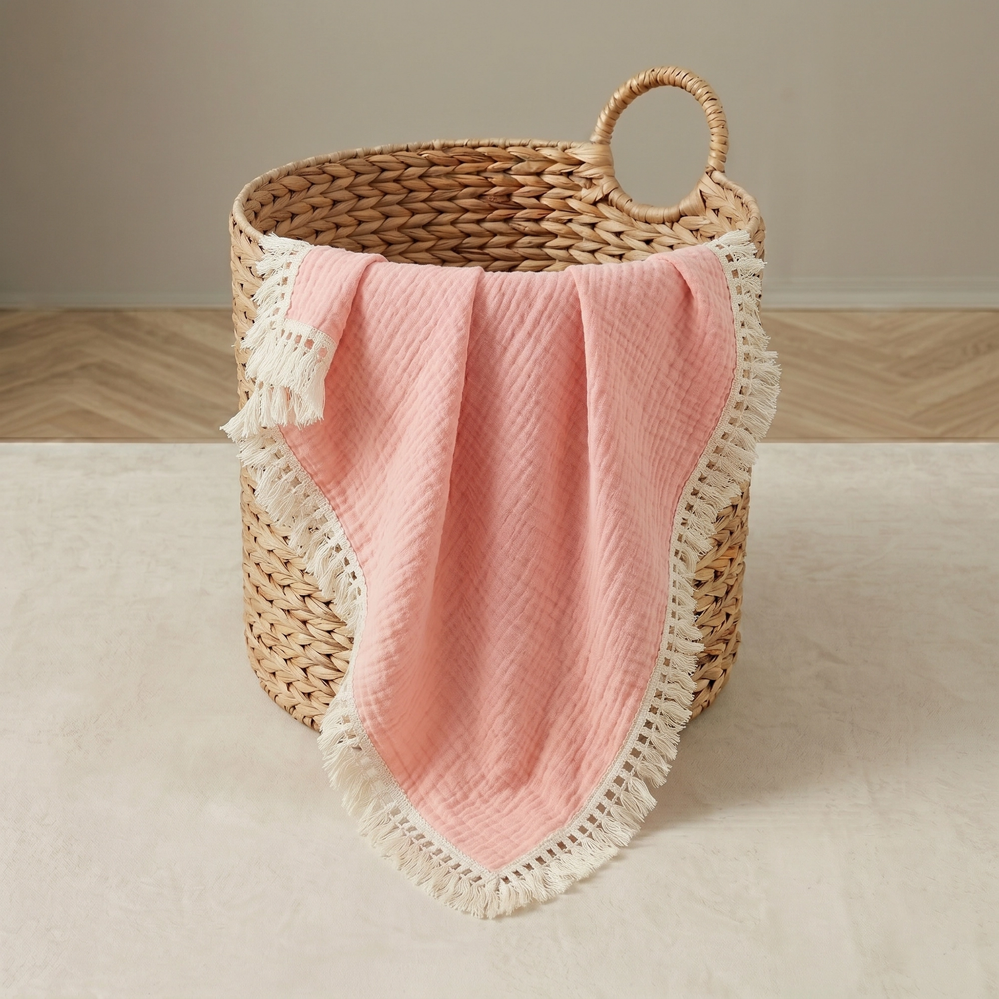 Blanket - Muslin Tassel - Candy Pink