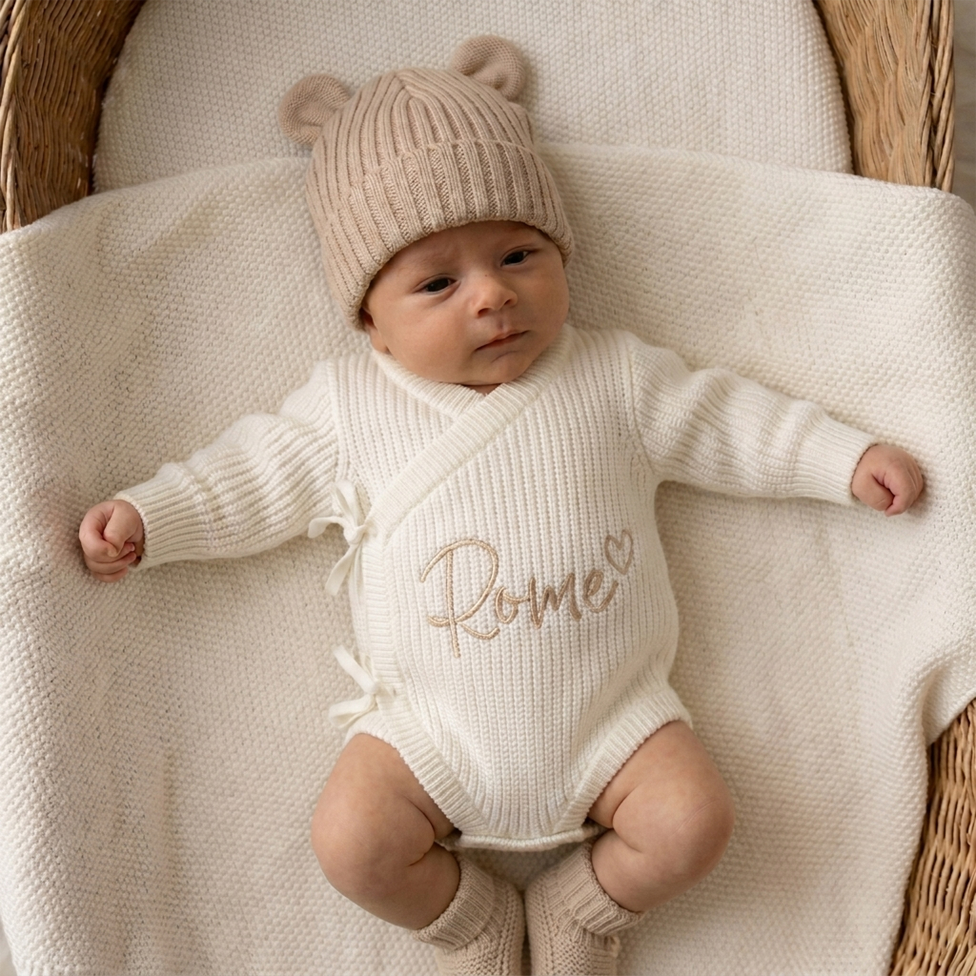 Knitted Legless Ribbed Romper - Organic Cotton